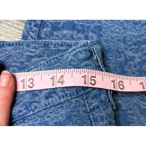 7 For All Mankind Women's Blue Paisley Floral Skinny Pants Jeans Stretch Size 29 - Picture 6 of 6